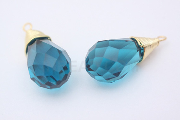 [W] C791-Gold Plated-(10pcs)-Indicolite Crystal Drop Pendant-Wholesale Glass, [PRODUCT_SEARCH_KEYWORD], JEWELFINGER-INBEAD, [CURRENT_CATE_NAME]