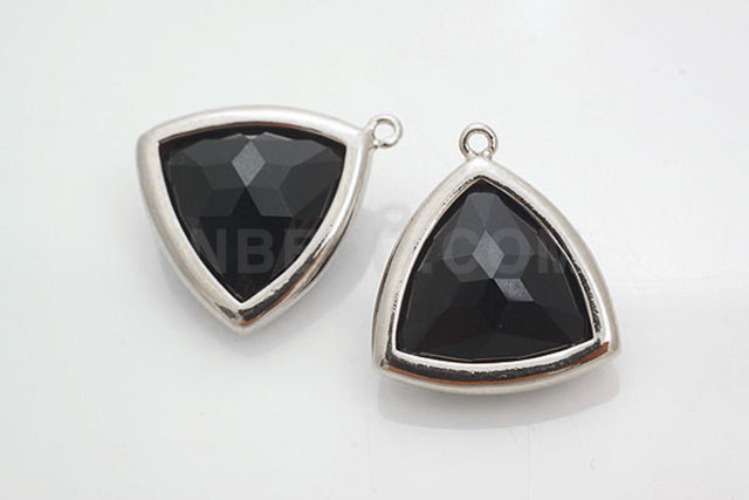 K1043-Rhodium Plated-(1piece)-Black Glass-15mm Framed Glass Black-Wholesale Glass, [PRODUCT_SEARCH_KEYWORD], JEWELFINGER-INBEAD, [CURRENT_CATE_NAME]