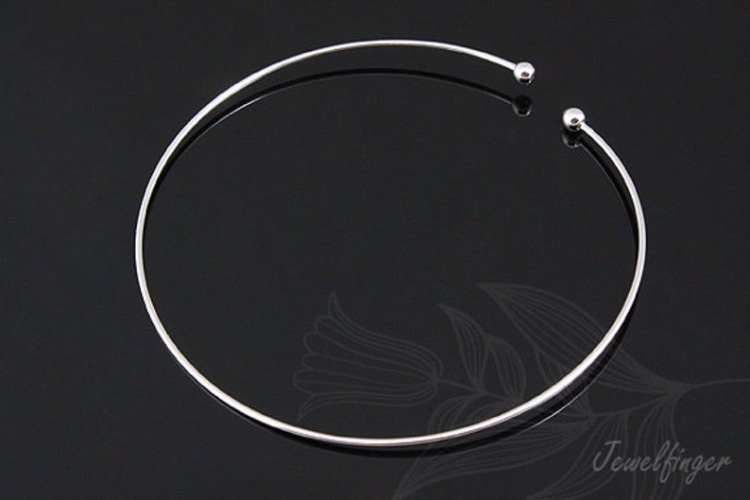 H381-Rhodium Plated-(1piece)-1mm Bangle-Wholesale Bracelet, [PRODUCT_SEARCH_KEYWORD], JEWELFINGER-INBEAD, [CURRENT_CATE_NAME]