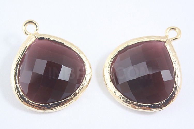 H899-Gold Plated-(1piece)-Burgundy Drop Pendant-Glass Pendant-Wholesale Glass, [PRODUCT_SEARCH_KEYWORD], JEWELFINGER-INBEAD, [CURRENT_CATE_NAME]