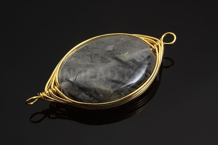 E760-Gold Plated-(1piece)-Black Tourmalline Drop Pendant-Gemstone Pendant-Wholesale Gemstone, [PRODUCT_SEARCH_KEYWORD], JEWELFINGER-INBEAD, [CURRENT_CATE_NAME]