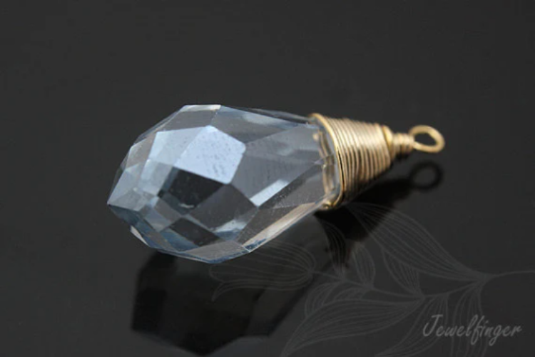 [W] H749-Gold Plated-(10pcs)-Light Sapphire Crystal Drop Pendant-Wholesale Glass, [PRODUCT_SEARCH_KEYWORD], JEWELFINGER-INBEAD, [CURRENT_CATE_NAME]