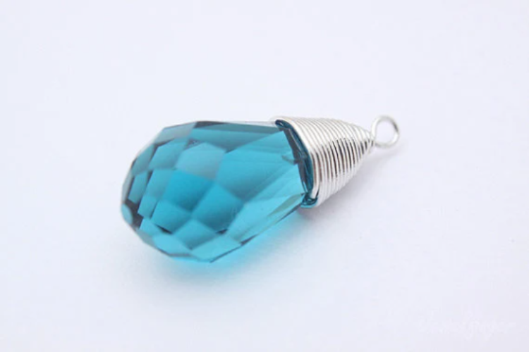 [W] H555-Rhodium Plated-(10pcs)-Indicolite Crystal Drop Pendant-Wholesale Glass, [PRODUCT_SEARCH_KEYWORD], JEWELFINGER-INBEAD, [CURRENT_CATE_NAME]