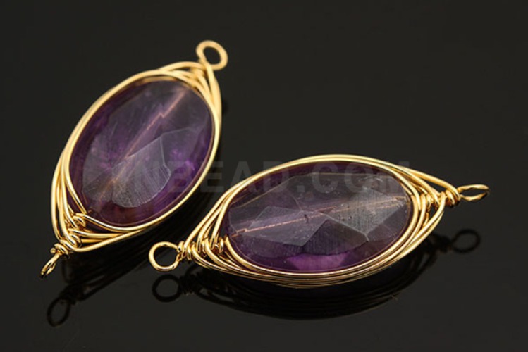 [W] E691-Gold Plated-(10pcs)-Amethyst Pendant-Gemstone Pendant-Wholesale Gemstone, [PRODUCT_SEARCH_KEYWORD], JEWELFINGER-INBEAD, [CURRENT_CATE_NAME]