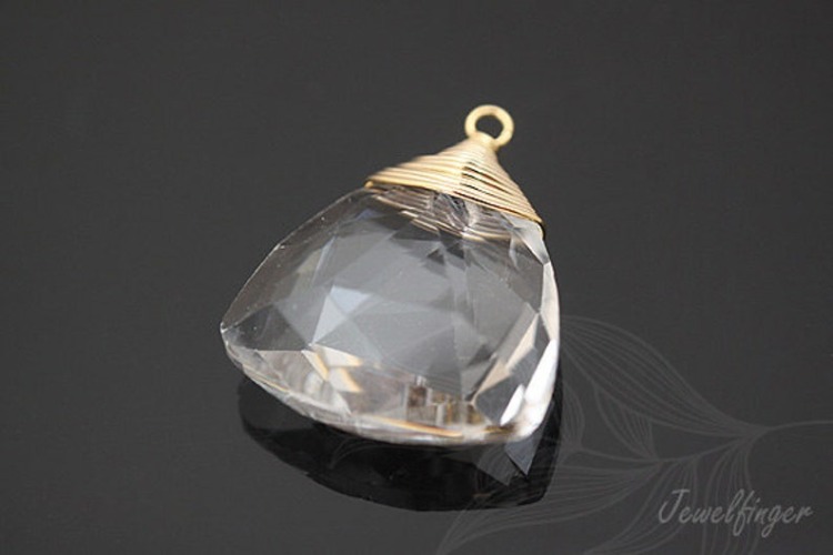 [W] H1068-Gold Plated-(10pcs)-Crystal Drop Pendant-Wholesale Glass, [PRODUCT_SEARCH_KEYWORD], JEWELFINGER-INBEAD, [CURRENT_CATE_NAME]