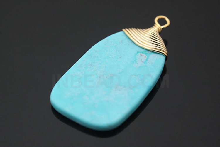 H910-Gold Plated-(1piece)-Turquoise Blue Drop Pendant-Gemstone Pendant-Wholesale Gemstone, [PRODUCT_SEARCH_KEYWORD], JEWELFINGER-INBEAD, [CURRENT_CATE_NAME]