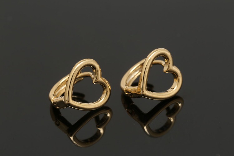 E309-Gold Plated (1pairs)-9mm Heart Lever Back Earrings-Earring Component-Nickel Free, [PRODUCT_SEARCH_KEYWORD], JEWELFINGER-INBEAD, [CURRENT_CATE_NAME]