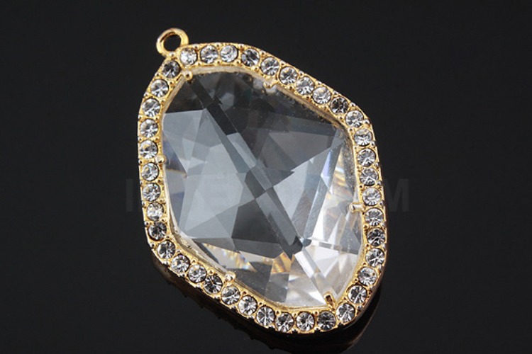 K841-Gold Plated-(1piece)-Crystal Glass Drop Pendant-CZ Drop Pendant-Wholesale Glass, [PRODUCT_SEARCH_KEYWORD], JEWELFINGER-INBEAD, [CURRENT_CATE_NAME]