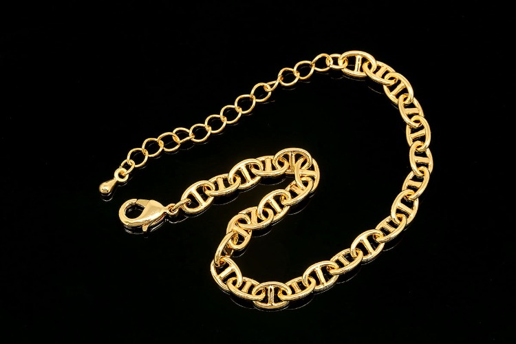 [W] R071-Gold Plated E-Coat Anti Tarnish-B212BS Bracelet-5.5*8mm Unique Chain Bracelet (20pcs), [PRODUCT_SEARCH_KEYWORD], JEWELFINGER-INBEAD, [CURRENT_CATE_NAME]