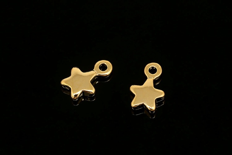 CH7019-Gold Plated-(2pcs)-6.5mm Dainty Star Charms-Tiny Star Pendant-Wholesale Charms, [PRODUCT_SEARCH_KEYWORD], JEWELFINGER-INBEAD, [CURRENT_CATE_NAME]