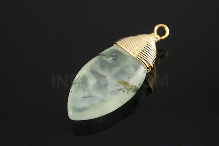 M039-Gold Plated-(1piece)-Prehnite-Gemstone Drop Pendant-Wholesale Gemstone, [PRODUCT_SEARCH_KEYWORD], JEWELFINGER-INBEAD, [CURRENT_CATE_NAME]