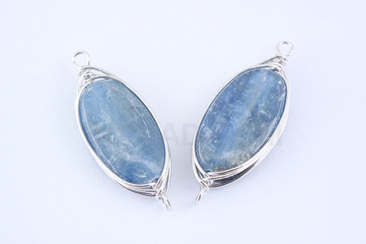 [W] H934-Rhodium Plated-(10pcs)-Kyanite Connecters-Gemstone Pendant-Wholesale Gemstone, [PRODUCT_SEARCH_KEYWORD], JEWELFINGER-INBEAD, [CURRENT_CATE_NAME]