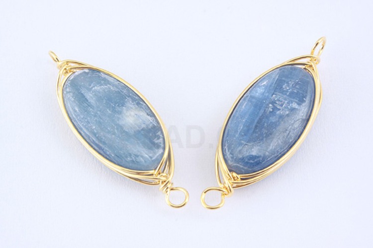 H932-Gold Plated-(1piece)-Kyanite Connecters-Gemstone Pendant-Wholesale Gemstone, [PRODUCT_SEARCH_KEYWORD], JEWELFINGER-INBEAD, [CURRENT_CATE_NAME]