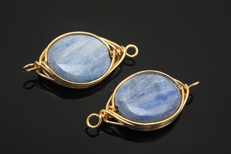 [W] G533-Gold Plated-(10pcs)-Kyanite Connecter-Gemstone Pendant-Wholesale Gemstone, [PRODUCT_SEARCH_KEYWORD], JEWELFINGER-INBEAD, [CURRENT_CATE_NAME]