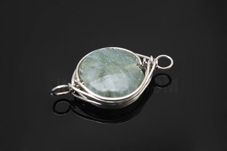 G543-Rhodium Plated-(1piece)-Labradorite Connecter-Gemstone Pendant-Wholesale Gemstone, [PRODUCT_SEARCH_KEYWORD], JEWELFINGER-INBEAD, [CURRENT_CATE_NAME]
