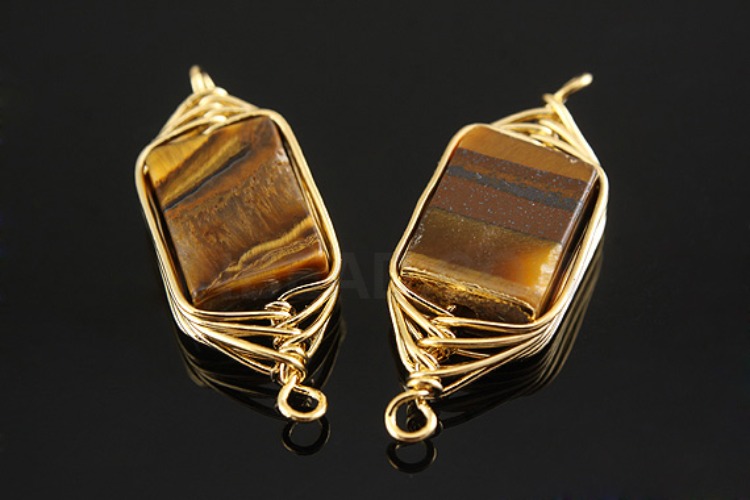 [W] M233-Gold Plated-(10pcs)-Tiger-Eye Drop Pendant-Gemstone Pendant-Wholesale Gemstone, [PRODUCT_SEARCH_KEYWORD], JEWELFINGER-INBEAD, [CURRENT_CATE_NAME]