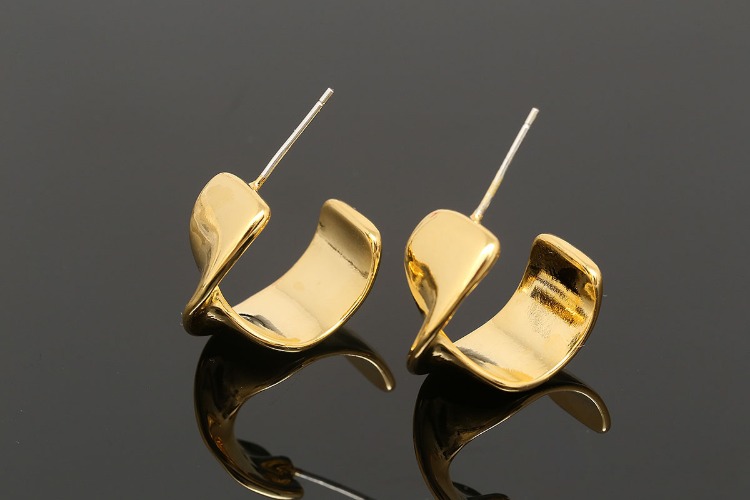 [W] CH7041-Gold Plated-(10pairs)-17mm Unique Earrings-Jewelry Findings-Silver Post, [PRODUCT_SEARCH_KEYWORD], JEWELFINGER-INBEAD, [CURRENT_CATE_NAME]
