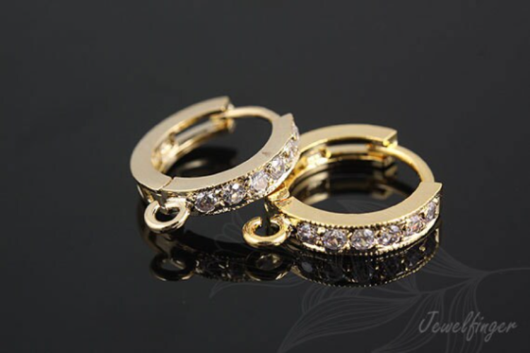 K384-Gold Plated-(1pairs)-Cubic Round Lever Back Earrings-Cubic Earrings-Earrings Components-Wholesale Silver Earrings, [PRODUCT_SEARCH_KEYWORD], JEWELFINGER-INBEAD, [CURRENT_CATE_NAME]