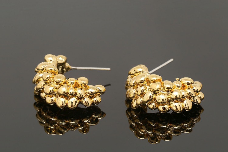 CH7047-Gold Plated-(1pairs)-22mm Unique Earrings-Jewelry Findings-Silver Post, [PRODUCT_SEARCH_KEYWORD], JEWELFINGER-INBEAD, [CURRENT_CATE_NAME]