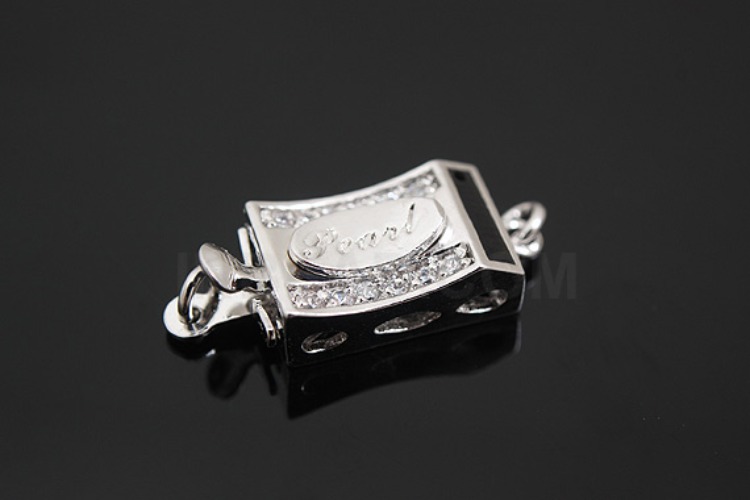K704-Rhodium Plated-(1piece)-CZ Clasps-Wholesale Silver Clasps, [PRODUCT_SEARCH_KEYWORD], JEWELFINGER-INBEAD, [CURRENT_CATE_NAME]