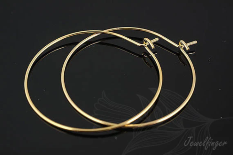 [W] K160-Gold Plated-(10pairs)-30mm Round Hoop Earrings-Earring component-Ni Free-Wholesale Silver Earrings, [PRODUCT_SEARCH_KEYWORD], JEWELFINGER-INBEAD, [CURRENT_CATE_NAME]