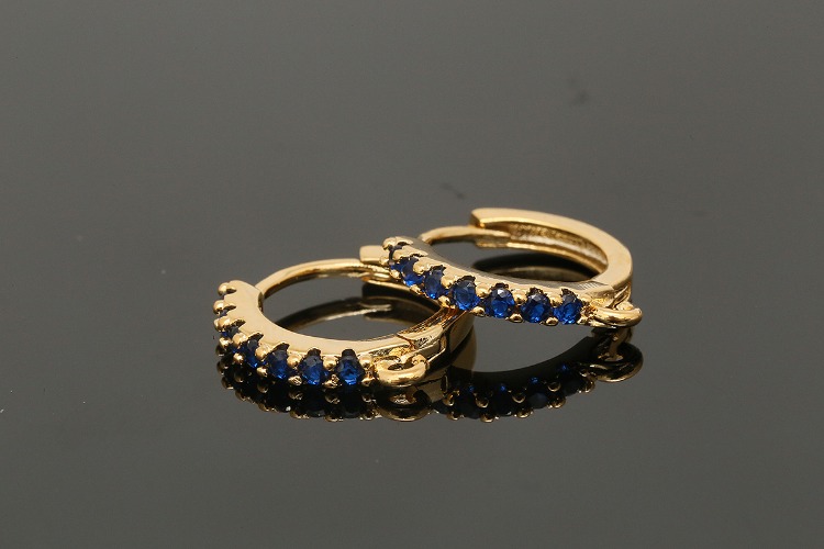 [W] CH2032-Gold Plated (10pairs)-15mm Sapphire Color CZ Round Lever Back Earrings-Nickel Free, [PRODUCT_SEARCH_KEYWORD], JEWELFINGER-INBEAD, [CURRENT_CATE_NAME]