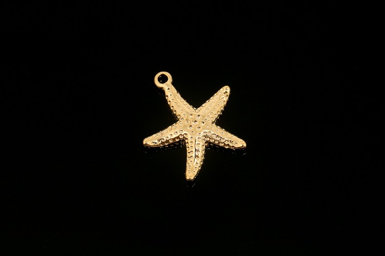 S022-Gold Plated-(2pcs)-Tiny Starfish Charms-Wholesale Charms, [PRODUCT_SEARCH_KEYWORD], JEWELFINGER-INBEAD, [CURRENT_CATE_NAME]