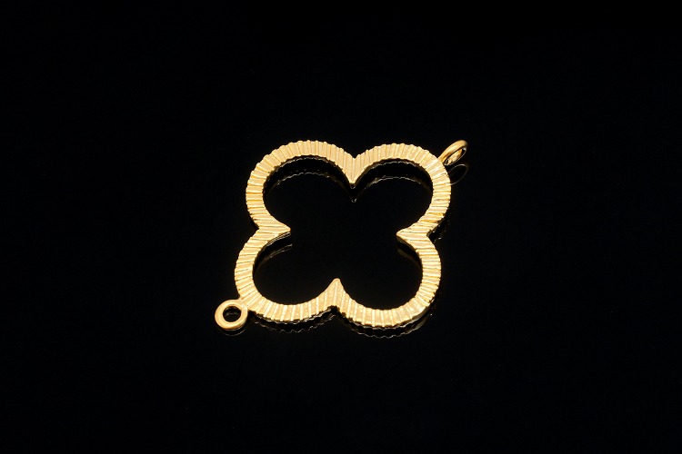 [W] S024-Matt Gold Plated-(20pcs)-Clover Charms-Clover Connector-Necklace Earrings Making Supply-Wholesale Connectors, [PRODUCT_SEARCH_KEYWORD], JEWELFINGER-INBEAD, [CURRENT_CATE_NAME]