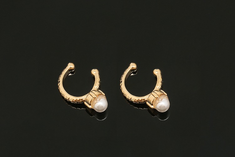 H1284-Gold Plated (1piece)-Pearl Ear Cuff-Non-Pierced Earring-Simple Ear Cuff-Nickel Free, [PRODUCT_SEARCH_KEYWORD], JEWELFINGER-INBEAD, [CURRENT_CATE_NAME]