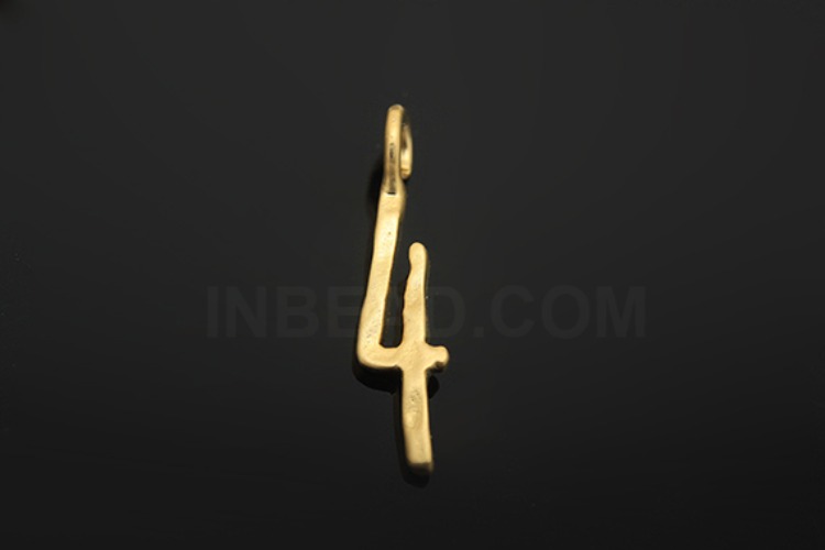 [W] S1082-Matt Gold Plated-(20pcs)-Hammered Brass Number Charms 4-Jewelry Making-Wholesale Jewelry Finding-Jewelry Supplies-Wholesale Number, [PRODUCT_SEARCH_KEYWORD], JEWELFINGER-INBEAD, [CURRENT_CATE_NAME]