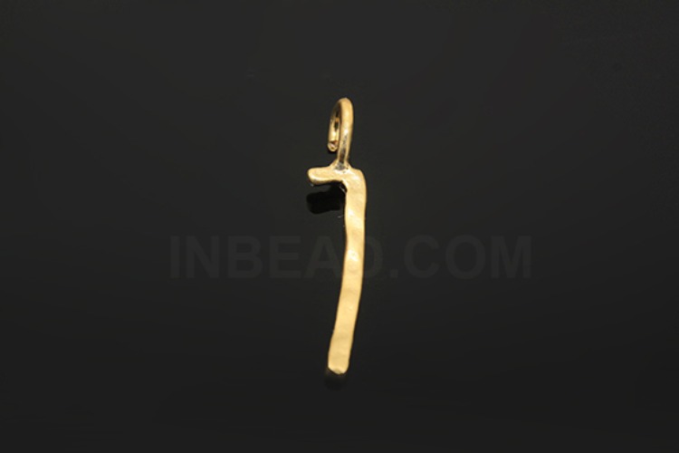 S1085-Matt Gold Plated-(2pcs)-Hammered Brass Number Charms 7-Jewelry Making-Wholesale Jewelry Finding-Jewelry Supplies-Wholesale Number, [PRODUCT_SEARCH_KEYWORD], JEWELFINGER-INBEAD, [CURRENT_CATE_NAME]