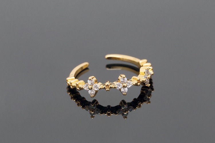 CH2076-Gold Plated E-Coat Anti Tarnish-(1piece)-Cubic Flower Simple Ring, Adjustable Gold Ring-Everyday Jewelry-Wholesale Ring, [PRODUCT_SEARCH_KEYWORD], JEWELFINGER-INBEAD, [CURRENT_CATE_NAME]
