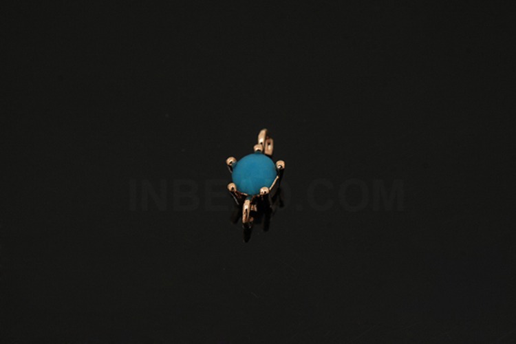 [W] S1253-Pink Gold Plated-(50pcs)-4mm Turquoise-Birthstone Turquoise-Jewelry Making-Wholesale Jewelry Finding-Jewelry Supplies-Wholesale Connecters, [PRODUCT_SEARCH_KEYWORD], JEWELFINGER-INBEAD, [CURRENT_CATE_NAME]