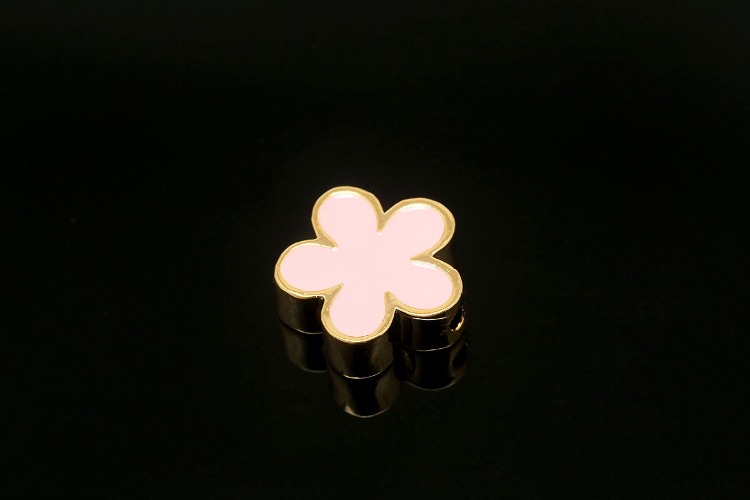 [W] H416-Gold Plated-(20pcs)-9mm Pink Epoxy Clover Charms-Tiny Clover Beads-Wholesale Metal Beads, [PRODUCT_SEARCH_KEYWORD], JEWELFINGER-INBEAD, [CURRENT_CATE_NAME]