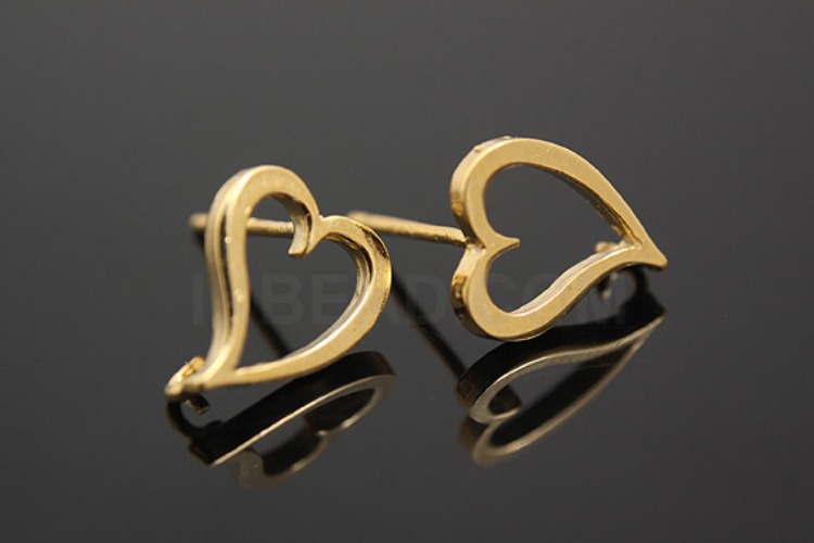 [W] K263-Gold Plated-(10pairs)-Love Earring Component-Wholesale Silver Earrings, [PRODUCT_SEARCH_KEYWORD], JEWELFINGER-INBEAD, [CURRENT_CATE_NAME]