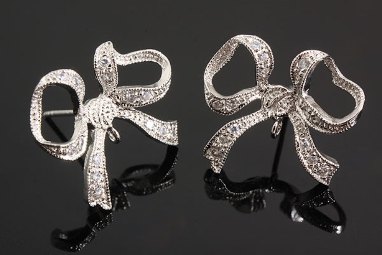 [W] K1004-Rhodium Plated-(5pairs)-CZ Earring Component-Wholesale Silver Earrings, [PRODUCT_SEARCH_KEYWORD], JEWELFINGER-INBEAD, [CURRENT_CATE_NAME]