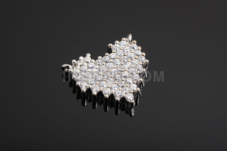 [W] K436-Rhodium Plated-(6pcs)-CZ Heart Component-Wholesale Silver Pendants, [PRODUCT_SEARCH_KEYWORD], JEWELFINGER-INBEAD, [CURRENT_CATE_NAME]