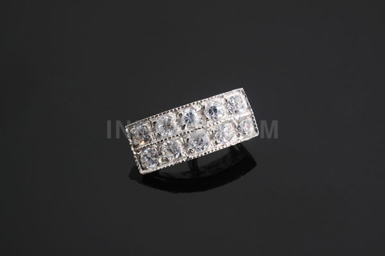 K476-Rhodium Plated-(1piece)-CZ Rectangle Silver Pendants-Wholesale Silver Pendants, [PRODUCT_SEARCH_KEYWORD], JEWELFINGER-INBEAD, [CURRENT_CATE_NAME]