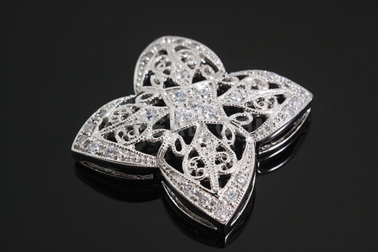 K1080-Rhodium Plated-(1piece)-CZ Flower Silver Pendants-Wholesale Silver Pendants, [PRODUCT_SEARCH_KEYWORD], JEWELFINGER-INBEAD, [CURRENT_CATE_NAME]