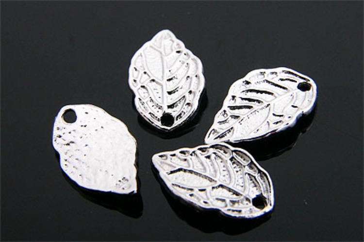 [W] K437-Rhodium Plated-(10pcs)-Leaf Pendants-Wholesale Silver Pendants, [PRODUCT_SEARCH_KEYWORD], JEWELFINGER-INBEAD, [CURRENT_CATE_NAME]
