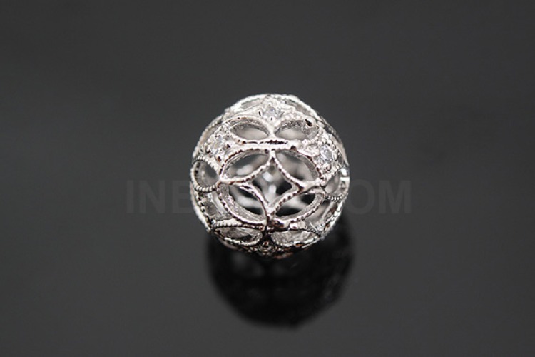 M027-Rhodium Plated-(1piece)-11mm CZ Silver Ball-Wholesale Silver Pendants, [PRODUCT_SEARCH_KEYWORD], JEWELFINGER-INBEAD, [CURRENT_CATE_NAME]