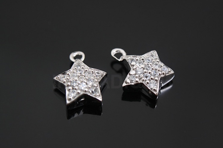 K694-Rhodium Plated-(1piece)-CZ Star Pendants-Wholesale Silver Pendants, [PRODUCT_SEARCH_KEYWORD], JEWELFINGER-INBEAD, [CURRENT_CATE_NAME]