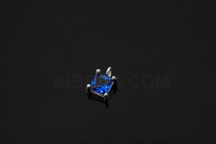 [W] V141-Rhodium Plated-(10pcs)-CZ Sapphire Charms-Wholesale Silver Charms, [PRODUCT_SEARCH_KEYWORD], JEWELFINGER-INBEAD, [CURRENT_CATE_NAME]
