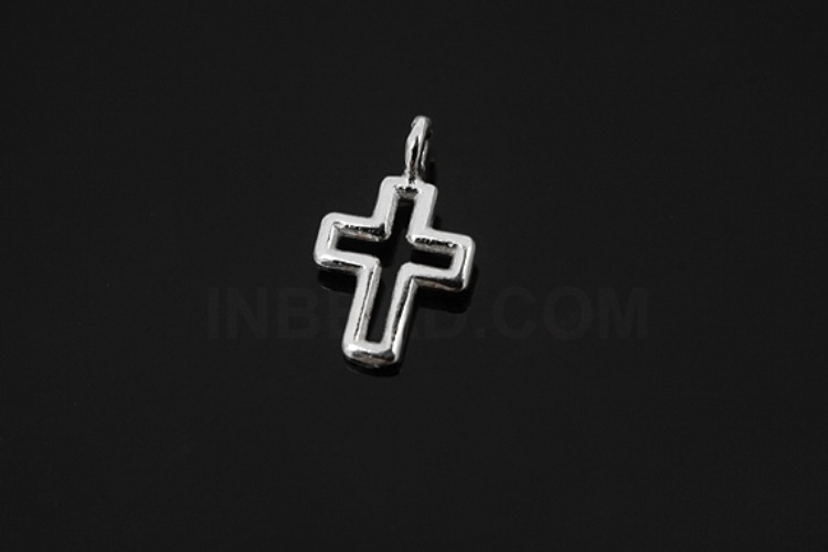 [W] V229-Rhodium Plated-(10pcs)-Cross Charms-Wholesale Silver Charms, [PRODUCT_SEARCH_KEYWORD], JEWELFINGER-INBEAD, [CURRENT_CATE_NAME]