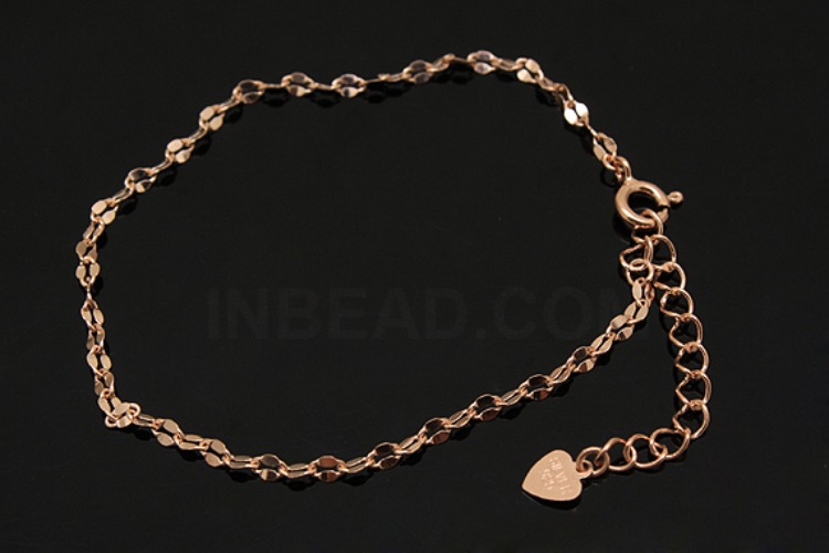 [W] A277-Pink Gold Plated-(5pcs)-245FPF 20cm Bracelet-Wholesale Silver Bracelet, [PRODUCT_SEARCH_KEYWORD], JEWELFINGER-INBEAD, [CURRENT_CATE_NAME]