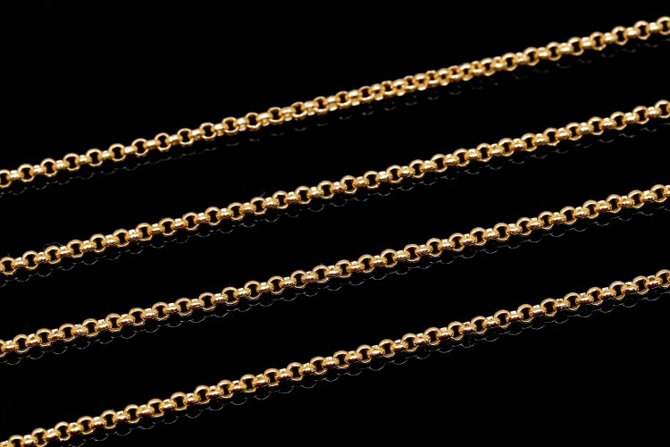[W] K909-Gold Plated-(5M)-1.3mm BL Chain-Wholesale Silver Chains, [PRODUCT_SEARCH_KEYWORD], JEWELFINGER-INBEAD, [CURRENT_CATE_NAME]