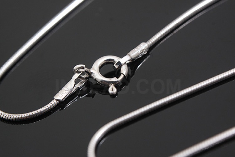 K1120-Rhodium Plated-(1piece)-1mm Snake Chain 42cm Necklace-Wholesale Silver Chains, [PRODUCT_SEARCH_KEYWORD], JEWELFINGER-INBEAD, [CURRENT_CATE_NAME]