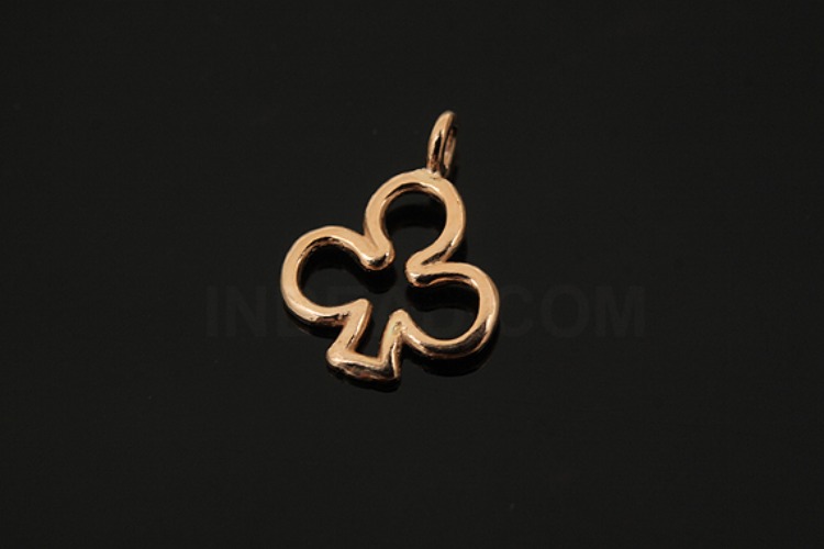 [W] V234-Pink Gold Plated-(10pcs)-Clover Charms-Wholesale Silver Charms, [PRODUCT_SEARCH_KEYWORD], JEWELFINGER-INBEAD, [CURRENT_CATE_NAME]