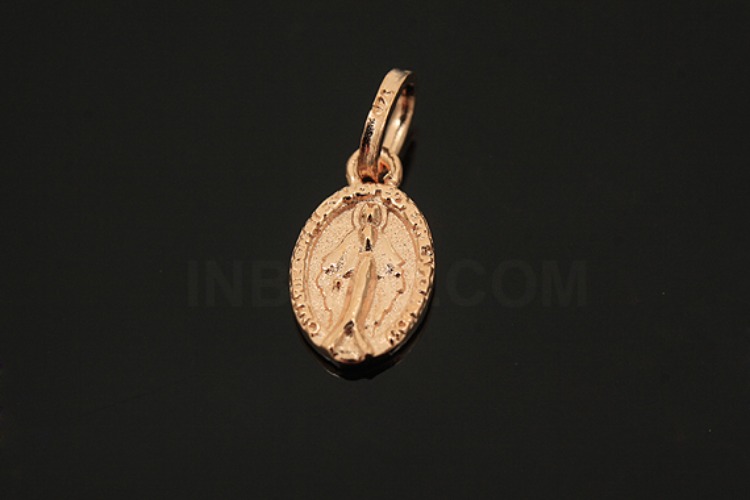 [W] V002-Pink Gold Plated-(5pcs)-6.5*11mm catholic Pendants-Wholesale Silver Pendants, [PRODUCT_SEARCH_KEYWORD], JEWELFINGER-INBEAD, [CURRENT_CATE_NAME]