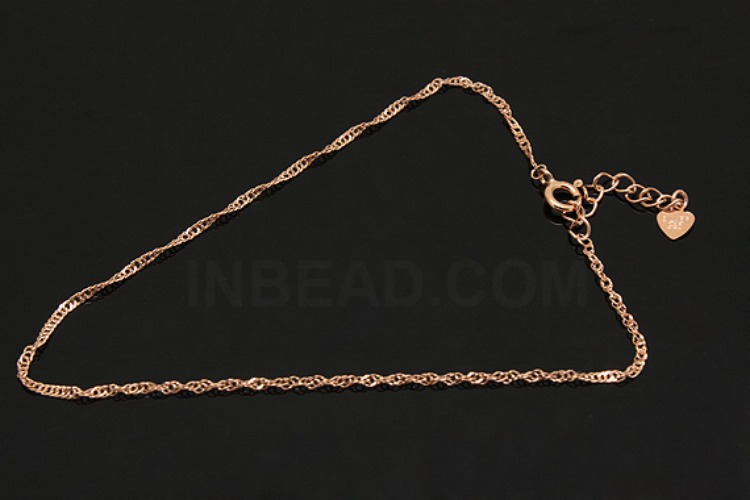 [W] A266-Pink Gold Plated-(5pcs)-D125 HM 25cm Ankle Bracelet-Wholesale Silver Ankle Bracelet, [PRODUCT_SEARCH_KEYWORD], JEWELFINGER-INBEAD, [CURRENT_CATE_NAME]
